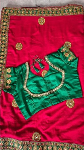 Beautiful 😍 🥰 Saree & Blouse Design for Wedding Season #cutting#stitching #Smile With Us#vlogs#short
