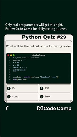 Python Quiz Q-29 | Code Camp | #shorts