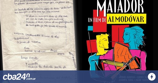 Pedro Almodóvar sobre Matador, de puño y letra