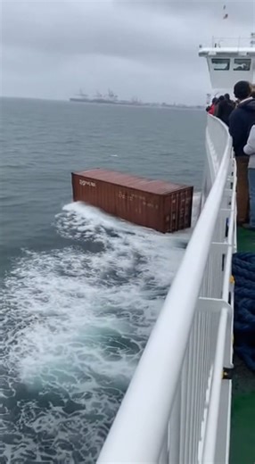 Boat Crew Films a Loose Cargo Container Tipping in the Water | Alone Story