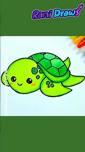 Dibujando una Tortuga Marina adorable 🐢 #dibujoscreativos #sketchbookideas #comodibujarkawaii