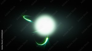 Subatomic Particle Orb (30fps). A flickering orb of light with streaks and light rays orbiting the main particle.