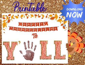 Happy Thanksgiving to Y’all Kids Craft Toddler Craft Fall Activity Classroom pdf