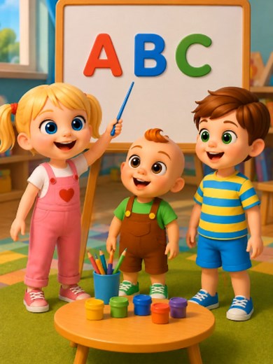 Join three loving siblings as they teach the English alphabet from A to C in a fun and colorful 3D cartoon adventure! This educational video helps toddlers and preschool kids learn letters, improve pronunciation, and enjoy learning through animation. A for Apple B for Ball C for Cat Perfect for babies, toddlers, preschoolers, and kindergarten children. Don't forget to Like, Share, and Subscribe for more fun learning videos! #ABC #AlphabetLearning #KidsLearning #LearnABC #3DCartoon #EducationalVi