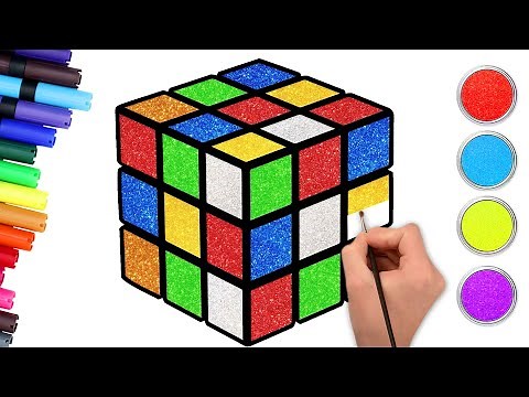 How To Draw An Easy Rubik's Cube | Learn Colors | Easy Drawing For Toddlers | Step By Step