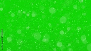 snow falling on green screen. The winter background, falling snowflakes. 4K animated christmas background. New year and Christmas 2026, star rain, christmas red glitter stars background party