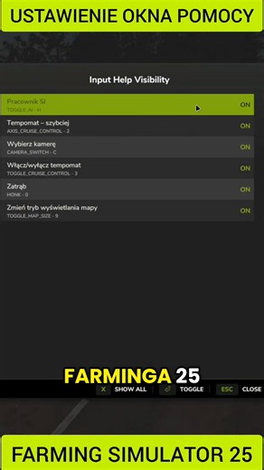 Mod Hide Help Texts do ukrywania tekstu w oknie pomocy w FS25