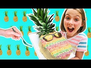 DIY How To Make Rainbow Pineapple Cake Chef Ava Learn Colors Decorate Food Kids Cooking and Crafts