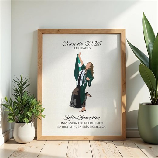 Personalized Graduation Portrait for Her, Graduation Gift, Class of 2027, Digital Download, Congrats Grad - Etsy