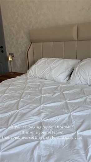 TAMO on Instagram: "@bedsurehome Bedsure GentleSoft 7 Pieces Pintuck Bed Set✨ #Bedsure #GentleSoft #DormLife #GentleSoftsheet #GentleSoftforCozyNights"