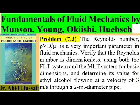 Verify that the Reynolds number is dimensionless |P 7.3|Fundamental of Fluid Mechanics6thEdition