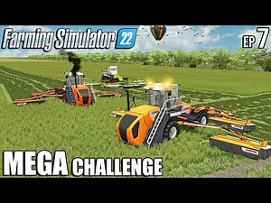 Mega GRASS MOWING w/ the WORLD's BIGGEST MOWERS | MEGA Challenge | Farming Simulator 22 | Episode 7