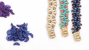 How To Bead Weave a Bracelet using CzechMates 2-Hole Crescent Beads