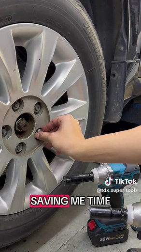 Impact wrench makes tire changes effortless every time#powertools #impactwrench #cordless #impact #wrench #cordlesswrench #electricwrench #mechanic #diyproject #tool #toolbox #diy #toolset #fyp