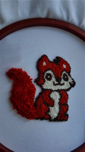 Punch İşi Sincap Yapımı | Making a Punch Needle Squirrel #shorts #punchneedle