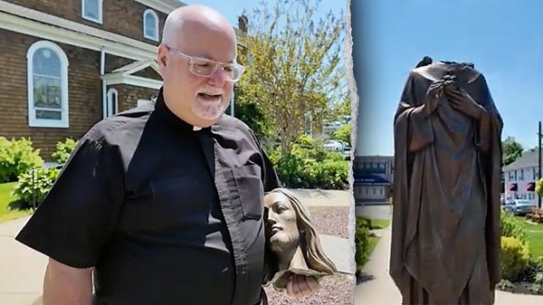 Pastor asks for prayers for woman who allegedly severed head of Jesus statue outside church