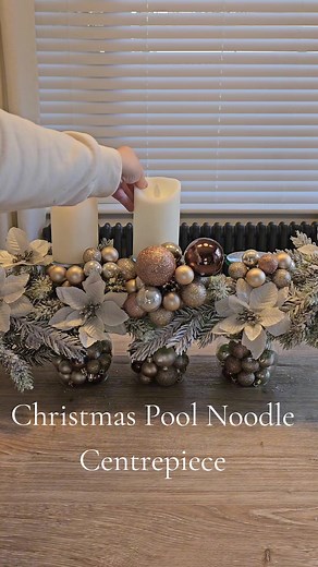 DIY Christmas Pool Noodle Centrepiece Ideas