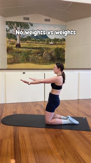 Same exercises, one option without weights one with. Same moves, just more resistance. Pilates is rooted in body weight but adding weight on can help us build more strength. Adding on to what we learn in Foundation. #pilates #matpilates #strength #exercises #fitness