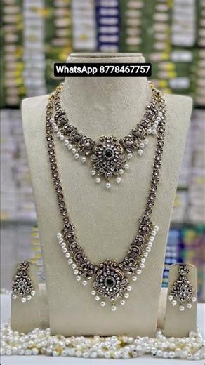 Premium Victorian necklace set @ 899rs. WhatsApp 8778467757. #victorianjewellery #semibridaljewelery
