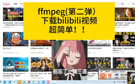 ffmpeg（第二弹）下载bilibill视频，保姆级教程 试错讲解