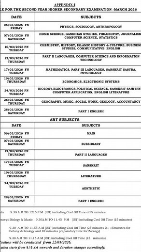 PLUSTWO PUBLIC EXAM 2026❗❗|HSE public Exam Timetable 2026❤