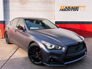 2018 Infiniti Q50 Red Sport wrapped in 3M 1080 Satin Dark Gray - 6 minutes - Full Wrap - Time Lapse