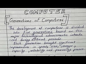 Generations of Computers (1st to 5th) Explained in Detail | Complete Notes for Exams
