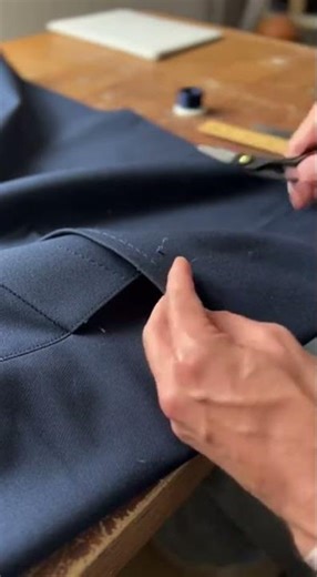 Tailor Finishing Touch: Snipping Excess Threads #TailorSkills #SewingTips #Craftsmanship