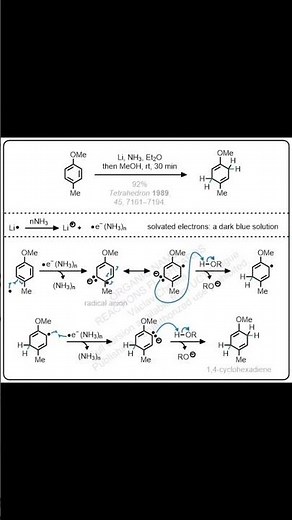 Birch reduction #organicchemistry