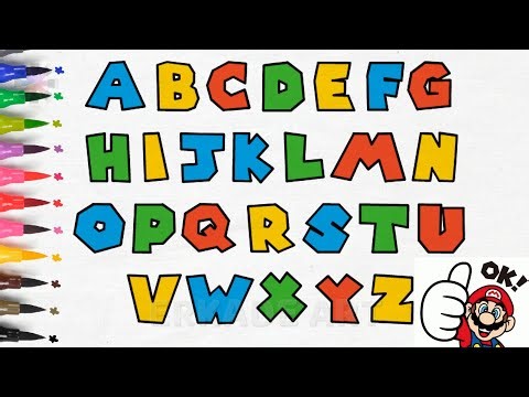 How To Draw Cartoon Alphabet Letter A to Z - Super Mario Alphabet Letters - ABC Drawing For Kids