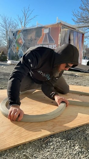 Bending decking cold?! 🤯 💘Happy Valentine’s day!! This @millboardflooring square edge flexible bullnose is incredible!! These pieces were pulled out of the snow and bent at 30 degree outside temps. No heating, no waiting. Product is rated at 4’ radius bends, (clearly this is under a 4’ radius, but for display example only) Screws just disappear!! Check out millboard for more info and follow along with us for our upcoming project to see the decking in real action. #decking #deckbuilding #tipsan
