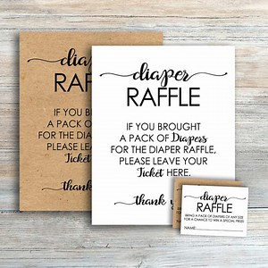 Rustic Diaper Raffle Sign & Tickets, Gender Neutral Baby Shower Game (instant Download) - Etsy