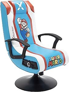 X Rocker Nintendo Video Gaming Chair for Kids 5-17, Floor Rocker, Gifts for Gamers, Mario, Bowser, Peach, Luigi, Yoshi, Gifts for Teens, Boys, Girls