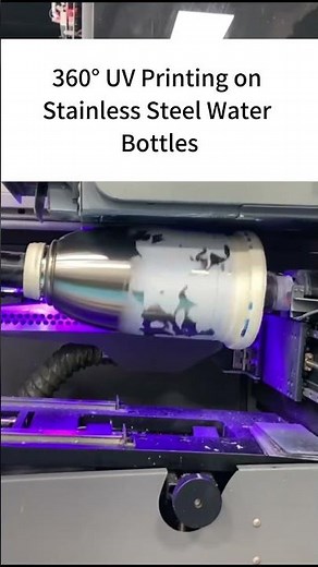360° UV Printing on Stainless Steel Water Bottles #bottleprinter #tumblerprintuv