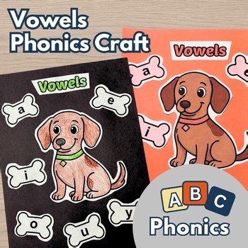 SOR Vowels Phonics Craft Art Project Kindergarten 1st Grade A E I O U Y