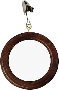 Premium 12 Pcs Wooden Curtain Rings Hooks Clips for Home Window Drapery Rod Pole | Natural Rosewood | Inner Dia 2.6, Outer Dia 3.5 Inch | Window Hanging Sucker Hook