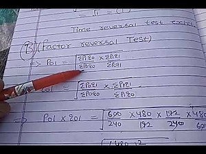 Fisher's Method (time reversal and factor reversal) Index Number