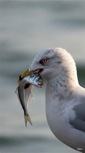 A gull catches and eats fish #edit #shorts #trending