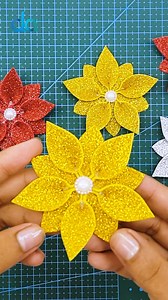 13K views · 181 reactions | DIY ❄️ Beautiful and Easy Christmas Snowflake Ornaments For Glitter Foam Sheet Crafts #xmasdecor #diy #craft #snowflakes #Christmas #xmasdecor #christmasornaments #shorts | DIY Crafts & Art | Facebook