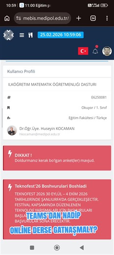 Medipol mebis teams online ders