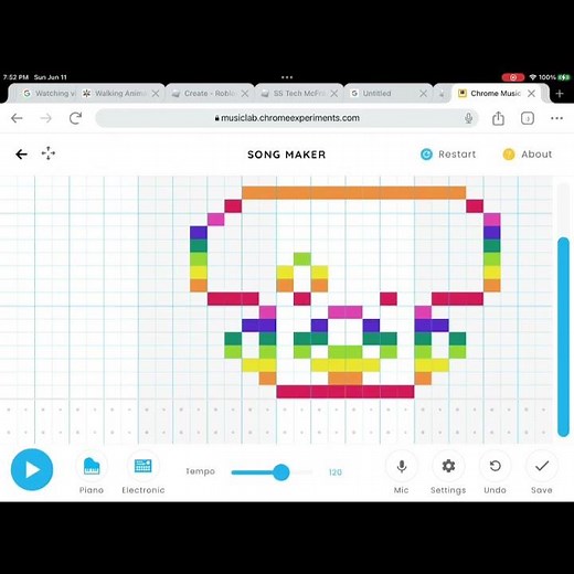 Mario drawing song in chrome music lab
