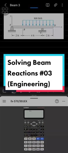 Solving Beam Reactions #03 (Engineering)