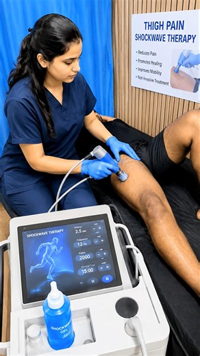 Thigh Pain Relief with Shockwave Therapy &MyofascialRelease FastMuscleRecovery Treatment#painrelief