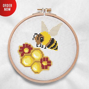 Bee Cross Stitch Pattern, Easy Small Bumblebee Embroidery, PDF Instant Download, Nature Garden Cross Stitch, Honey Cross Stitch - Etsy