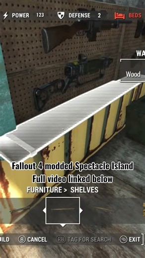 Framing Weapons Racks modded Fallout 4, Spectacle Island