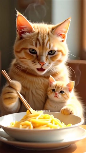 “Cutest Cat Eating Like a Human 😹🥄” #cat #funny #ai #shorts