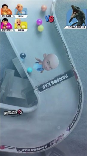 Upin and Ipin Steal a Dinosaur Egg?! | MRI #upinipin #marblesrace
