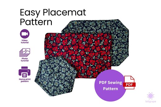 3 Easy Placemat Sewing Patterns | Christmas | Thanksgiving | Gift Set | PDF Instant Download | Reversible - Etsy