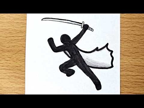 How to draw a Stickman warrior step by step