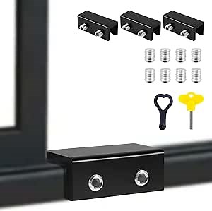 Psarnuk Window Locks, 4 Pack Sliding Window Lock, Suitable for Vertical Sliding Windows - Horizontal Sliding Doors Windows, Adjustable Security Window Stopper, Easv to Install, Aluminum Alloy Black - Amazon.com